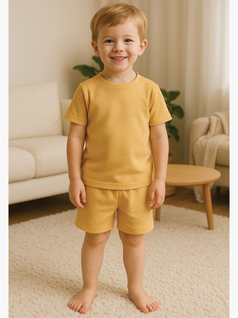 KTS-IKON-01-CRM-5-6Y-01-T-F Kids’ Cotton Shorts Set – Cream