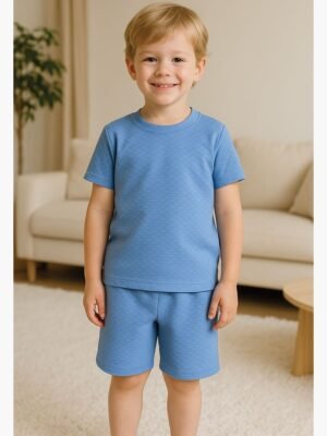 Kids’ Cotton Shorts Set – Sky Blue