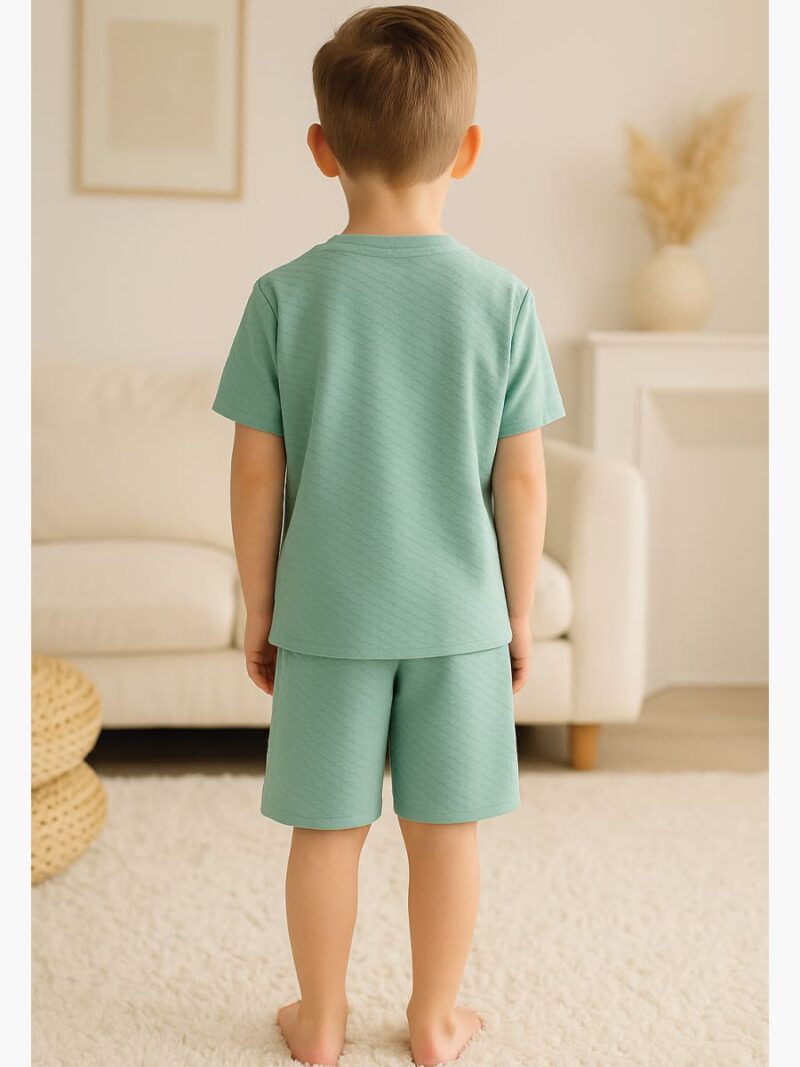 Kids’ Popcorn Shorts Set – Seafoam Green