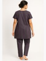 W-NS-129-02-PP-L-T-B Women's Cotton Striped Night Suit – Purple