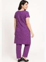 W-NS-130-01-PP-XL-T-B Women's Cotton Printed Night Suit – Purple