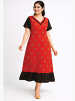 W-NY-107-01-RD-XXL-F Women's Cotton Frock Nighty - Red