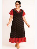 Women's Cotton Frock Nighty - Black