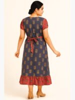 Women's Cotton Frock Nighty - Navy Blue