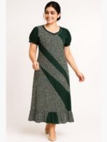 Women's Cotton Frock Nighty - Green