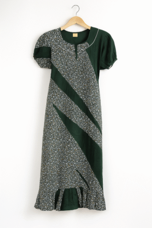 Women's Cotton Frock Nighty - Green