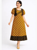 W-NY-111-01-YL-XL-F Women's Cotton Frock Nighty - Yellow