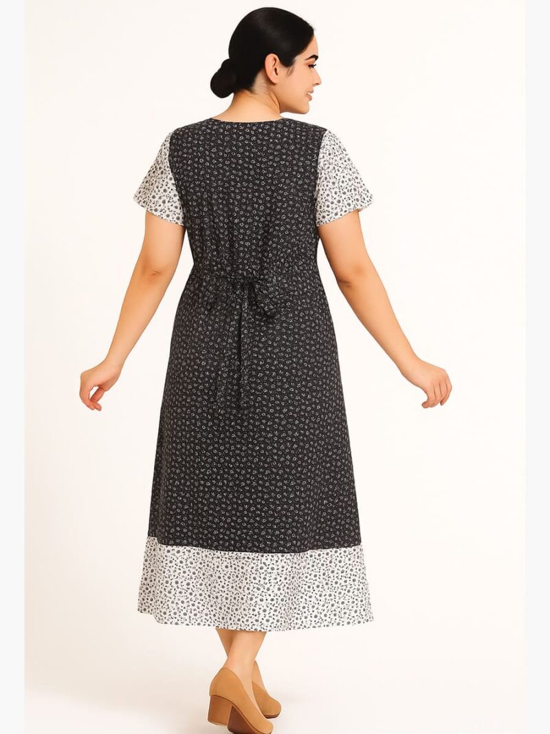 Women’s Cotton Printed Nighty – Black & White