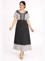 Women’s Cotton Frock Nighty – Black & White