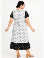 Women’s Cotton Printed Nighty – Black & White