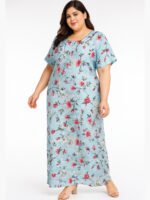 Women’s Plus-Size Rayon Nighty – Sky Blue