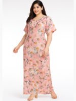 Women’s Plus-Size Rayon Nighty – Pink