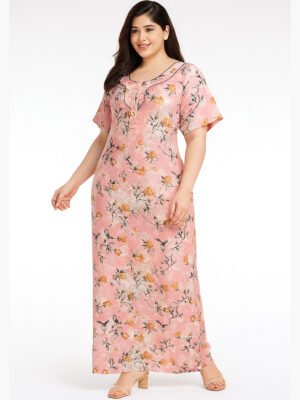 Women’s Plus-Size Rayon Nighty – Pink