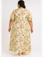 Women’s Rayon Floral Printed Nighty – Orange