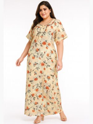 Women’s Plus-Size Rayon Nighty – Orange
