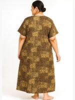 Women’s Cotton Printed Nighty – Brown