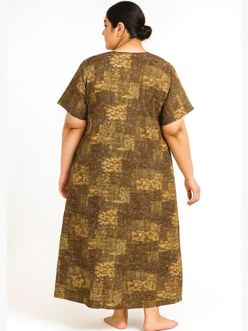 Women’s Cotton Printed Nighty – Brown