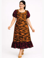 Women's Rayon Frock Nighty – Musturd Yellow