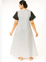 Women’s Cotton A-Line Nighty – Black & White