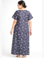 Women’s Cotton Printed Nighty – Navy Blue