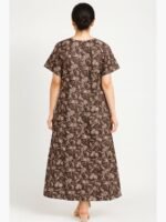 Women’s Cotton Printed Nighty – Coffee