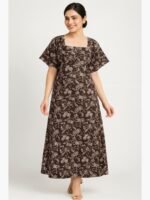 Women’s Cotton Printed Nighty – Coffee
