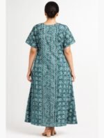 Women’s Cotton Printed Nighty – Slate Gray