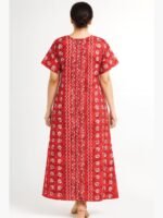 Women’s Cotton Printed Nighty – Red
