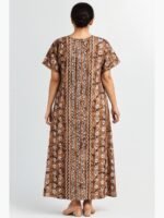 Women’s Cotton Printed Nighty – Brown