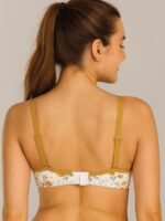 Women's Cotton Bra, Floral, 2 Pc Pack - Olive Green & Orange