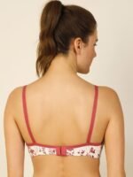 Women's Cotton Bra, Floral, 2 Pc Pack - Mustard Yellow & Terracotta