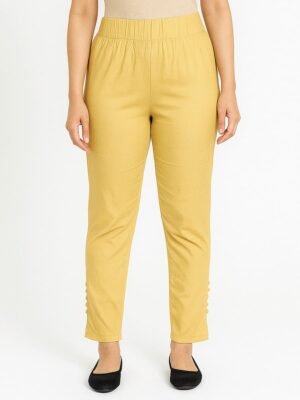 Women's Cotton Slim Fit Pant – Cream