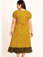 Women's Cotton Frock Nighty - Yellow