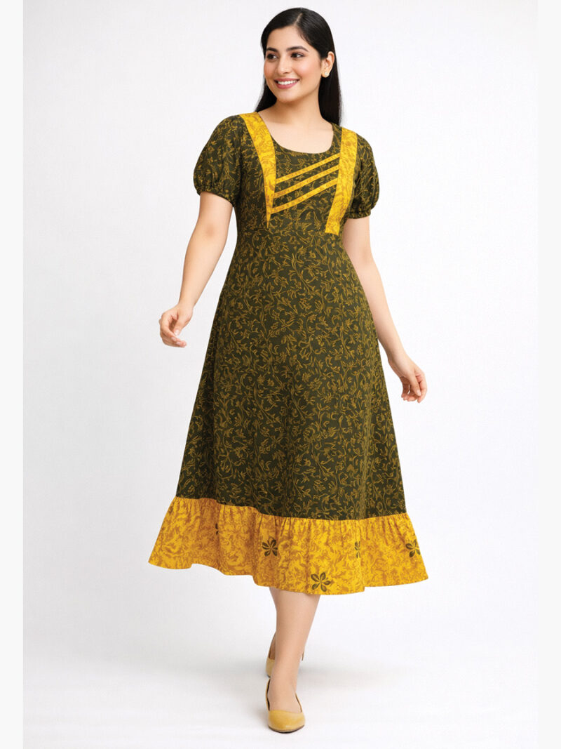 WN-NY-112-03-BK-XXL-F Women's Cotton Frock Nighty - Black