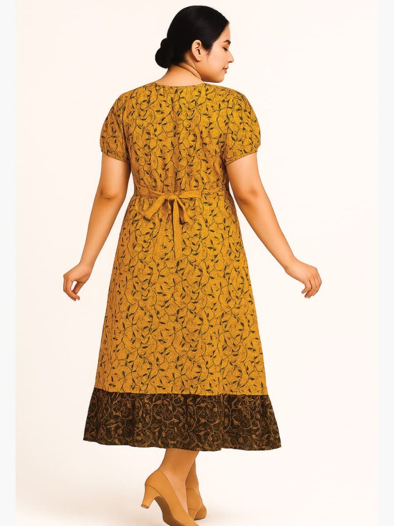 Women's Cotton Frock Nighty - Yellow