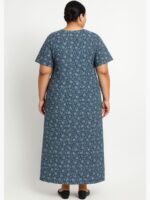 WN-VEYEM-99-TL-4XL-21-B Women's Cotton Printed Nighty – Teal