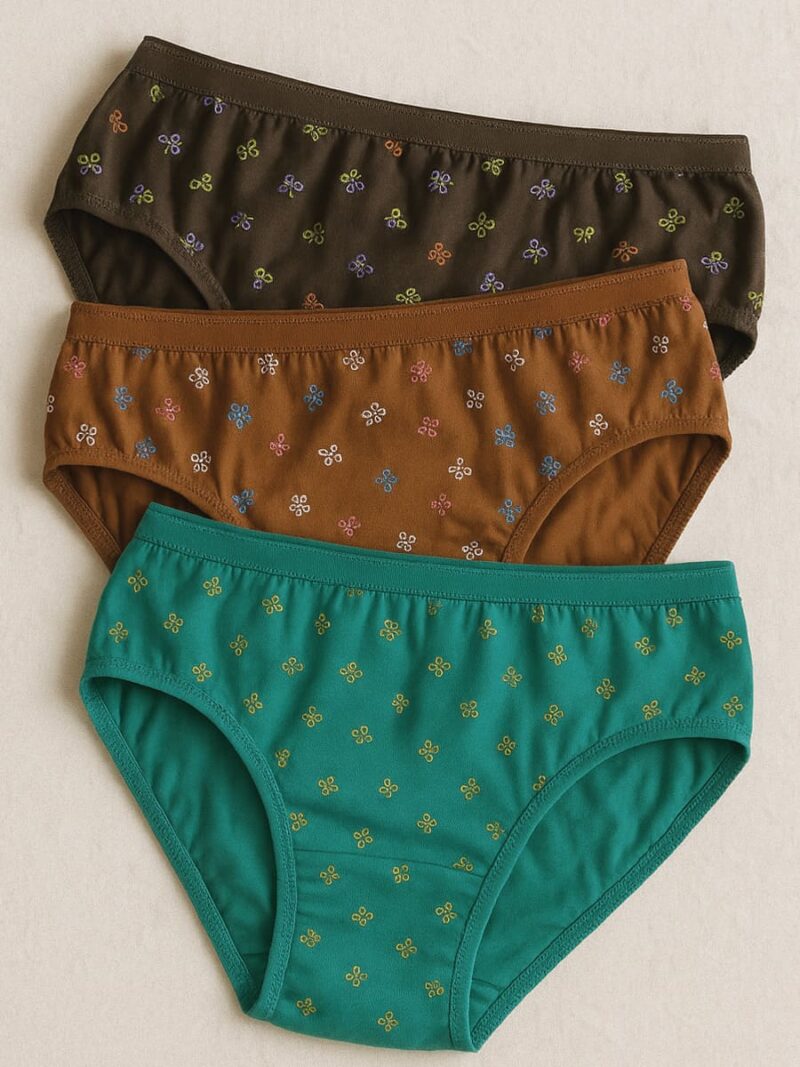 Women's Cotton Mid-Rise Printed Panty Set - Multicolor