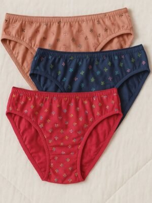 Women's Cotton Mid-Rise Printed Panty Set - Multicolor