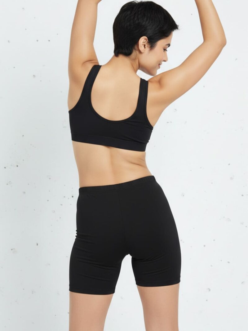 Women's Cotton Yoga Shorts -Black