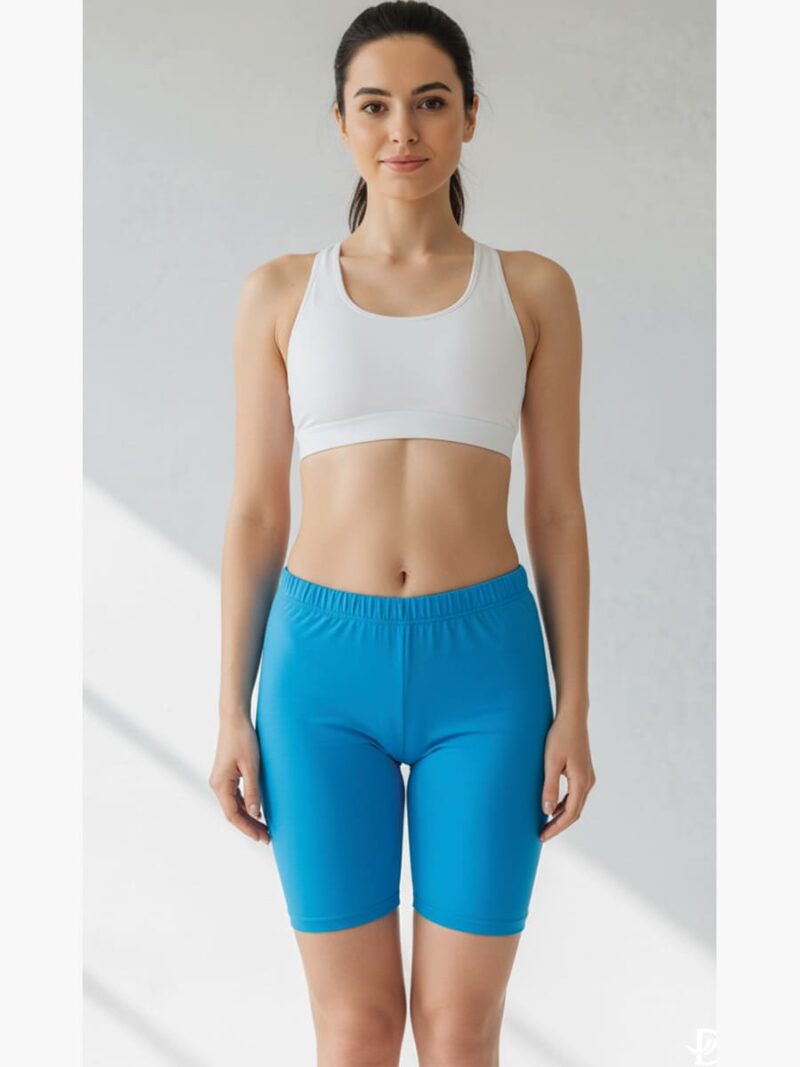 Women's Cotton Yoga Shorts -Blue