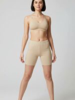 CRM,, Women's Cotton Yoga Shorts - Cream