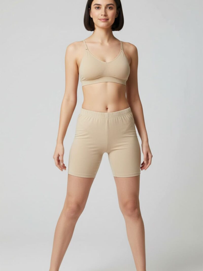 Women's Cotton Yoga Shorts - Cream
