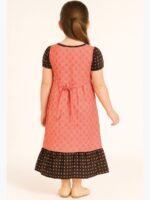 Girls Cotton Frock Nighty – Coral & Coffee