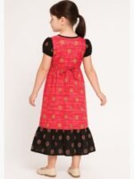 KG-NY-05-03-RBY-5-6Y-B Girls Cotton Frock Nighty – Raspberry & Black