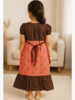 KG-NY-08-01-TC-6-7Y-B Girls Cotton Frock Nighty – Terracotta & Coffee