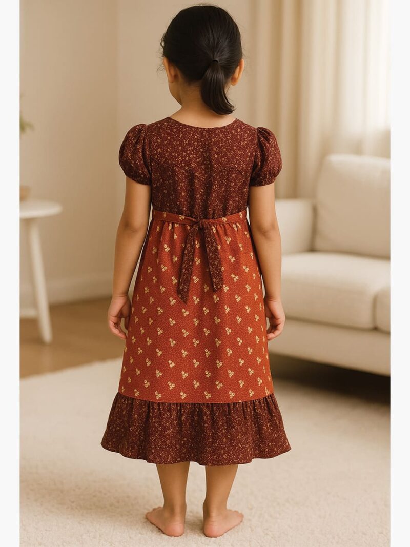 Girls Cotton Frock Nighty – Cerise & Maroon