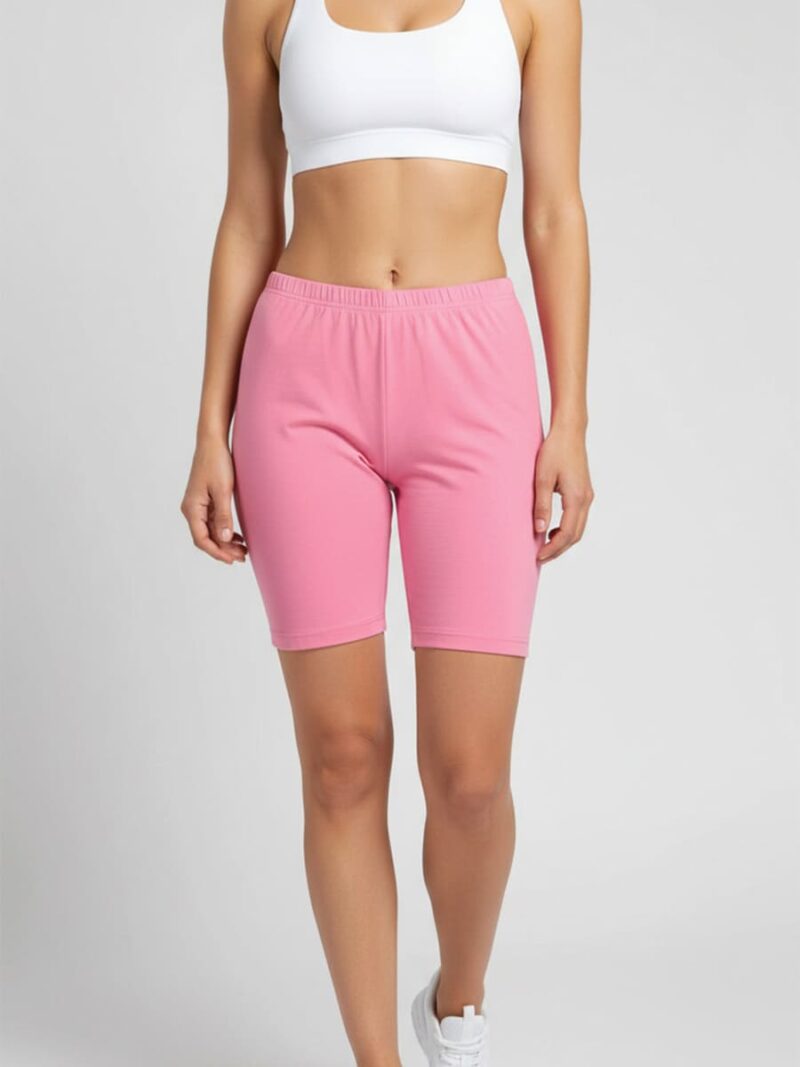 Women's Cotton Yoga Shorts - Pink