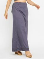 W-IS-132-04-GY-100-F Women’s Cotton Embroidered In-Skirt – Gray