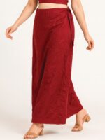 W-IS-133-01-MR-100-F Women’s Cotton Embroidered In-Skirt – Maroon