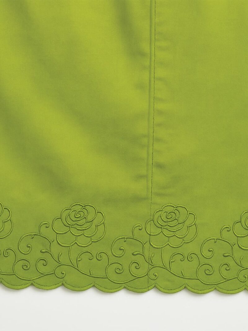 Women’s Cotton Embroidered In-Skirt – Mint Green